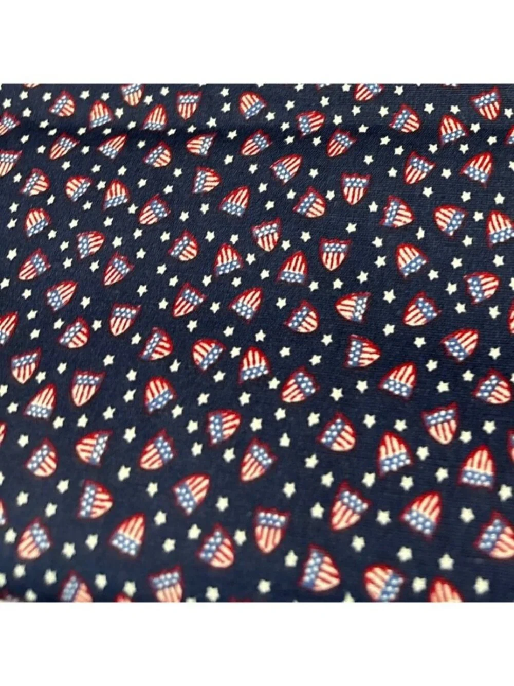 American Flag Shield Print Cotton Fabric 1/2 yard x 44” Patriotic Red White Blue